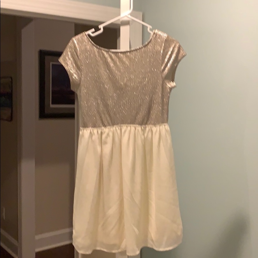 Gold cream dress